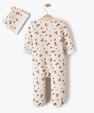 Ensemble bébé 2 pièces : pyjama + bonnet imprimé castor vue5 - GEMO(BB COUCHE) - GEMO
