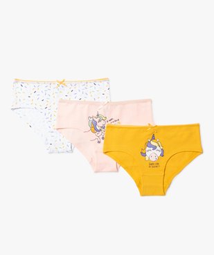 Shorties fille imprimés avec nœud pailleté (lot de 3) vue1 - GEMO C4G FILLE - GEMO