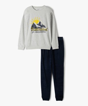 Pyjama garçon bicolore avec motif montagne vue1 - GEMO (JUNIOR) - GEMO
