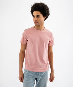 Tee-shirt à manches courtes et col rond homme vue4 - GEMO 4G HOMME - GEMO