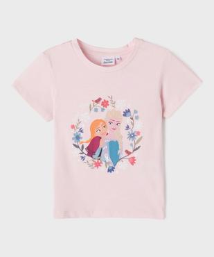 Tee-shirt manches courtes imprimé fille - La Reine des Neiges vue1 - REINE DES NEIGE - GEMO