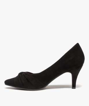 Escarpins femme en suédine unie dessus drapé vue3 - GEMO(URBAIN) - GEMO