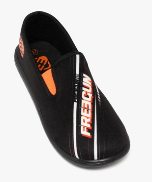 Chaussons garçon pantoufles en velours ras - Freegun vue5 - FREEGUN - GEMO