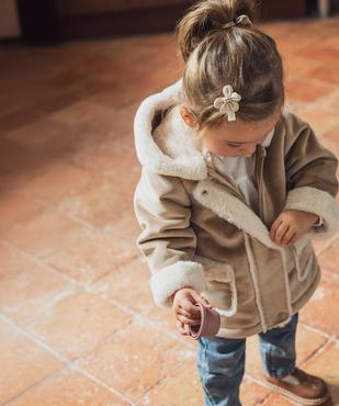 Manteau à capuche en velours doublure chaude bébé fille vue13 - GEMO(BEBE DEBT) - GEMO