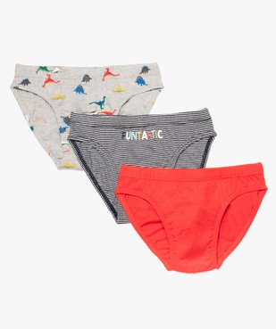 Slips garçon multicolores en coton (lot de 3) vue1 - GEMO (ENFANT) - GEMO