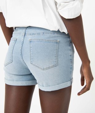 Short femme en jean avec revers cousus vue6 - GEMO 4G FEMME - GEMO