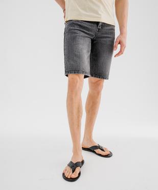 Bermuda en jean strech délavé coupe straight homme vue1 - GEMO 4G HOMME - GEMO