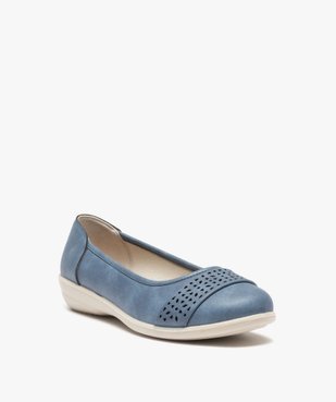 Ballerines femme confort unies à bride ajourée vue2 - GEMO 4G FEMME - GEMO
