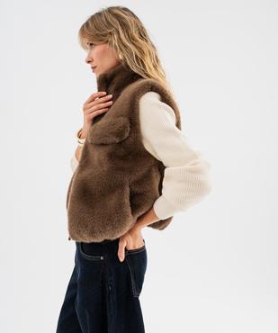 Gilet sans manches en fourrure imitation femme vue1 - GEMO 4G FEMME - GEMO
