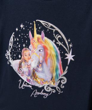 Tee-shirt manches longues avec motif licorne pailleté fille - Unicorn Academy vue2 - UNICORN ACADEMY - GEMO