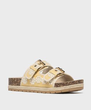 Mules à semelle plateforme et larges brides brodées femme - 5 Miles vue2 - 5 MILES - GEMO