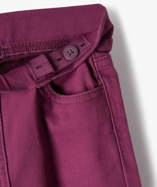 Pantalon fille skinny uni à taille élastiquée vue3 - GEMO (ENFANT) - GEMO