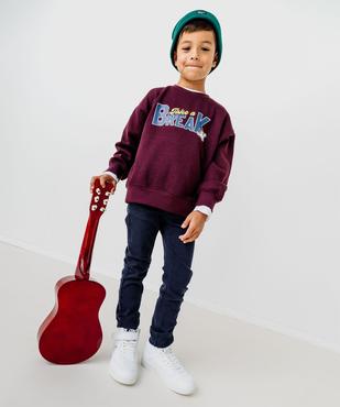 Pantalon slim 5 poches en coton extensible au coloris unique garçon vue2 - GEMO (ENFANT) - GEMO