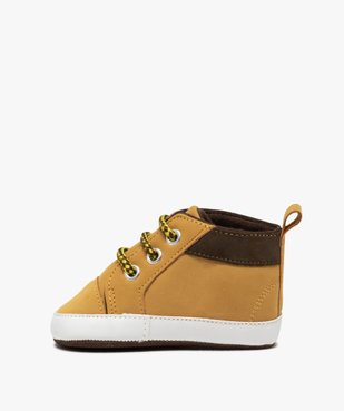 Chaussons de naissance bébé garçon style boots à lacets vue3 - GEMO 4G BEBE - GEMO