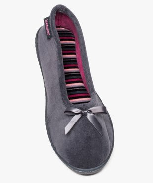 Chaussons ballerines en velours à semelle ergonmique vue5 - ISOTONER - GEMO