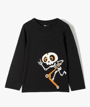 Tee-shirt garçon à manches longues motif squelette phosphorescent spécial Halloween vue1 - GEMO (ENFANT) - GEMO