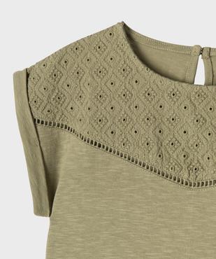 Tee-shirt manches courtes loose à plastron fille vue2 - GEMO 4G FILLE - GEMO