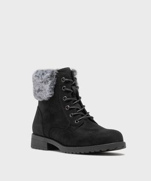 Boots fourrées à lacets, semelle crantée et col fantaisie femme vue2 - VALENTINA BALDA - GEMO