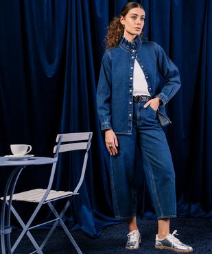 Jean barrel en denim de coton femme vue1 - GEMO 4G FEMME - GEMO