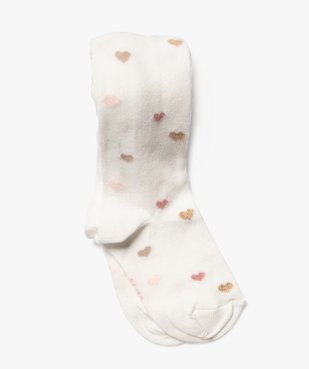 Collants bébé fille chaud imprimé cœurs vue1 - GEMO 4G BEBE - GEMO