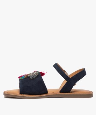 Sandales fille en cuir avec perroquet brodé vue3 - GEMO (ENFANT) - GEMO