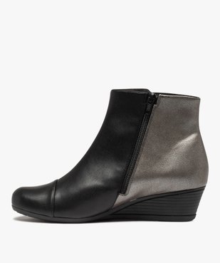 Boots femme confort à talon compensé vue3 - GEMO (CONFORT) - GEMO