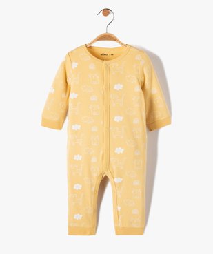 Pyjama bébé en jersey imprimé chat à ouverture ventrale vue1 - GEMO(BB COUCHE) - GEMO
