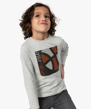 Tee-shirt garçon à manches longues avec motif basket vue1 - GEMO (ENFANT) - GEMO