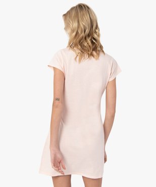 Chemise de nuit femme imprimée à manches courtes vue3 - GEMO(HOMWR FEM) - GEMO