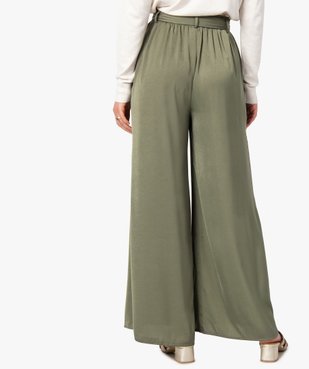 Pantalon femme large en matière satinée vue3 - GEMO(FEMME PAP) - GEMO