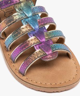 Sandales en cuir forme spartiates irisées fille - Tanéo vue6 - TANEO GEMO FOR GOOD - GEMO