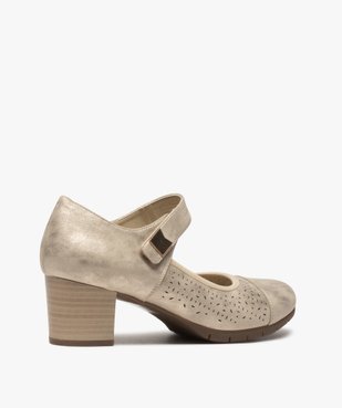Escarpins femme confort à talon et bride scratch vue4 - GEMO(URBAIN) - GEMO