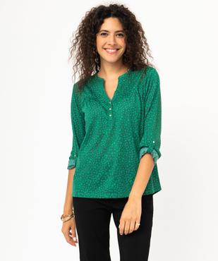 Tee-shirt à manches longues imprimé en polyester recyclé femme vue2 - GEMO 4G FEMME - GEMO