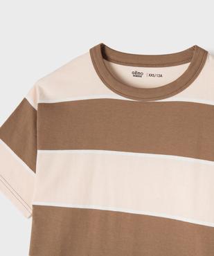 Tee-shirt manches courtes oversize en coton rayé garçon vue3 - GEMO 4G GARCON - GEMO