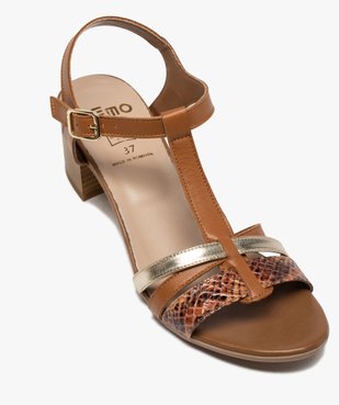 Sandales femme à talon carré et brides en cuir vue5 - Nikesneakers(URBAIN) - Nikesneakers
