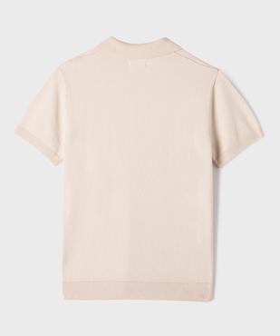 Polo en maille à col sans boutons garçon vue3 - GEMO 4G GARCON - GEMO