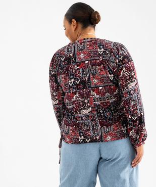Blouse femme grande taille imprimée ajustable dans le bas vue4 - GEMO 4G GT - GEMO