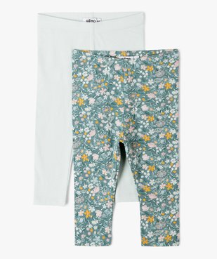 Leggings bébé fille uni et imprimé (lot de 2) vue1 - GEMO(BEBE DEBT) - GEMO
