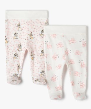 Pantalon bébé en maille souple imprimée avec pieds - Disney (lot de 2) vue1 - DISNEY DTR - GEMO