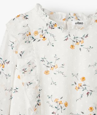 Blouse fille à fleurs, volants et manches longues vue3 - Nikesneakers (ENFANT) - Nikesneakers