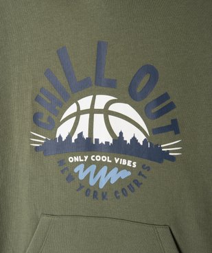 Sweat garçon à capuche en molleton chaud imprimé vue2 - GEMO (JUNIOR) - GEMO
