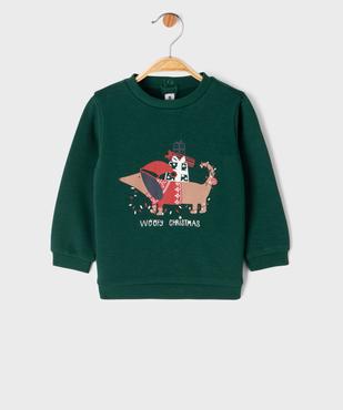 Sweat à motif chien spécial Noël bébé vue1 - GEMO 4G BEBE - GEMO