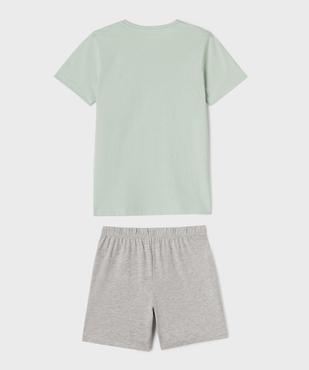 Pyjashort bicolore avec motif sur le buste garçon - Minecraft vue4 - MINECRAFT - GEMO