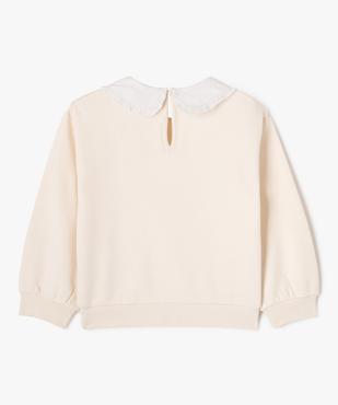 Sweat brodé avec col Claudine froncé fille - LuluCastagnette vue4 - LULU CASTAGNETTE G4G D - GEMO