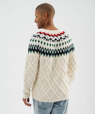 Pull jacquard en grosse maille douillette fantaisie homme vue3 - GEMO (HOMME) - GEMO
