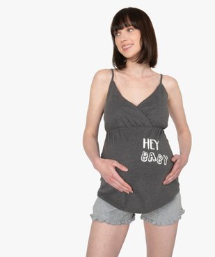 Pyjama de grossesse 2 pièces : débardeur à bretelles et short vue1 - GEMO (MATER) - GEMO