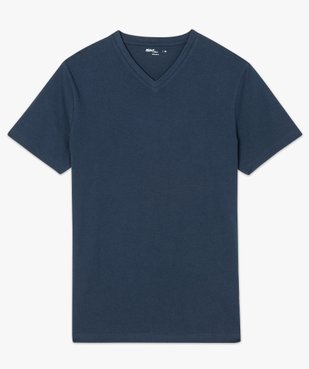Tee-shirt homme uni à col V en coton bio vue4 - GEMO C4G HOMME - GEMO