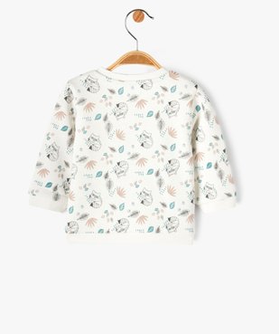 Sweat en molleton doux imprimé ouverture devant bébé vue3 - GEMO(BB COUCHE) - GEMO