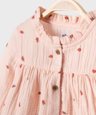 Blouse en gaze de coton à motifs fleuris bébé fille vue3 - GEMO(BEBE DEBT) - GEMO