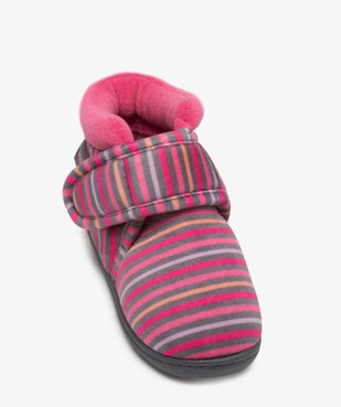 Chaussons bébé fille bottillons à scratch - Isotoner vue5 - ISOTONER - GEMO